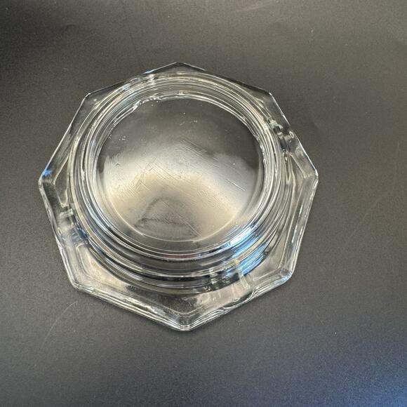 vintage clear octagon shape glass ashtray‎ MCM - Picture 2 of 3